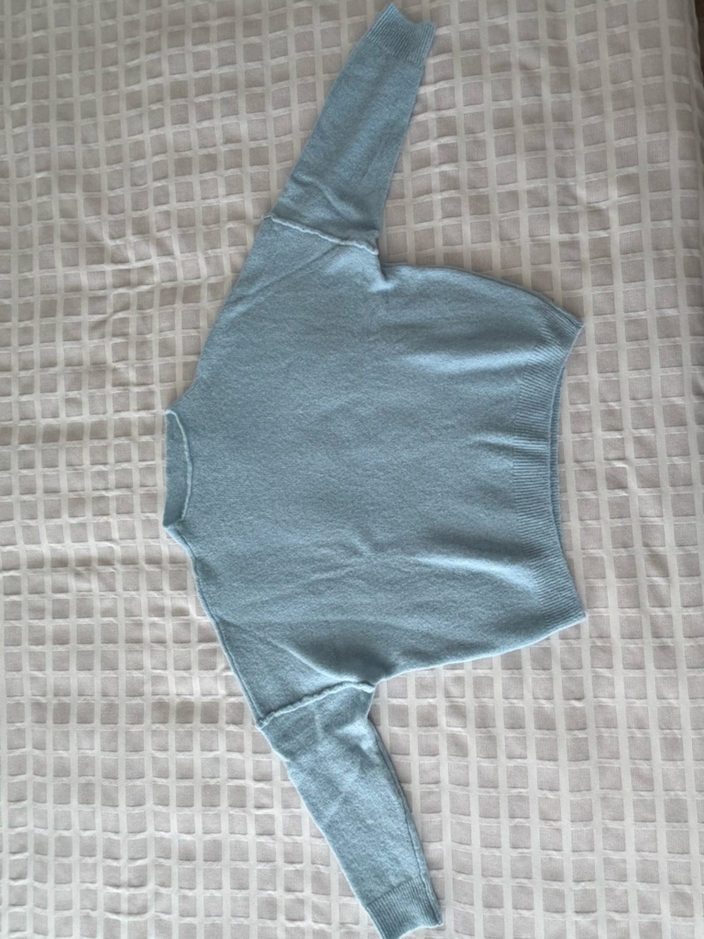 Light Blue Cozy Mock-Neck Sweater for Women